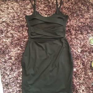 Black strappy back dress